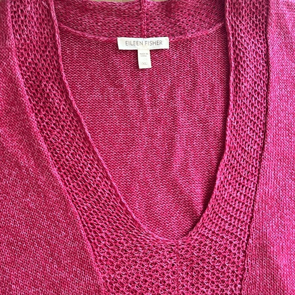 Eileen Fisher Women's 100% Linen V-Neck Tunic Short Sleeved Knit Top, Size XL - Picture 6 of 13